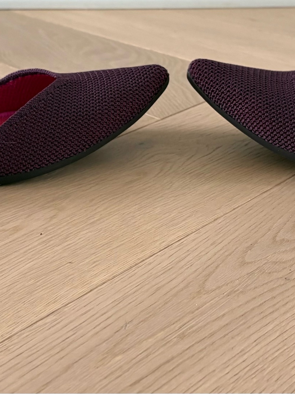 Rothys Sz 11 The Point Womens Berry Lattice Purple Ballet Flats Knit Slip On - Picture 5 of 10
